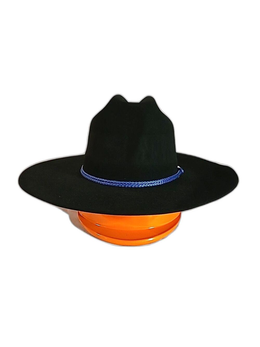 The RoundUp 4x Beaver Cowboy Hat Sz 7-1/8 Blk W/blue Band Cheyenne Outfitters